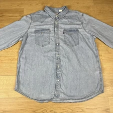 Levi’s Light Blue Denim Western Shirt XL Vintage Style Snap Button Casual Cowboy