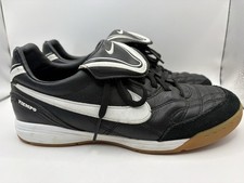 Nike Tiempo Mystic 3 IC Mens Black&White Soccer Sneakers Shoes Sz. 6.5