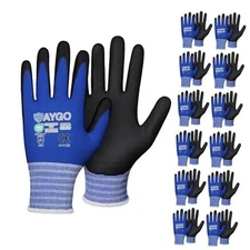 Safety Work Gloves MicroFoam Nitrile Coated-12 Pairs, X-Large (Pack of 12) Blue