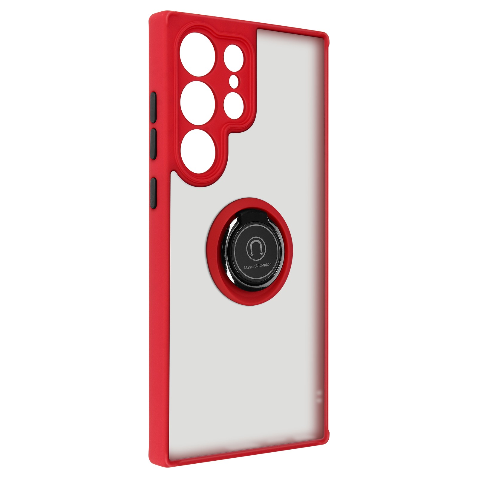 Housse Galaxy S23 Ultra antichoc coque rouge rigide avec anneau - 2