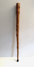 Vintage Knotty Pine Natural Free Form Wood Walking Stick Cane w/ Rubber Tip 34"