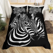 Creative Zebra Black White Quilt/Duvet Cover Bedspread Bedding Set Single Size