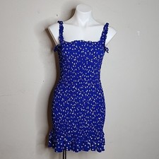 Faithfull The Brand Blue Floral Bettina Dress Size XS