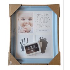 NEW First Prints Baby Hand Print  Photo Frame Gift Box Includes Ink pad Blue 