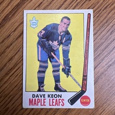 (1) DAVE KEON  1969-70 O-PEE-CHEE # 51 MAPLE LEAFS CREASED CARD (W5828)  