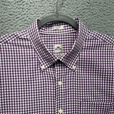 Peter Millar Shirt Mens XL Purple Gingham Check Long Sleeve Button Down Nanoluxe