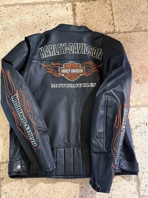 Harley Davidson Leather Jacket Flames for sale | eBay