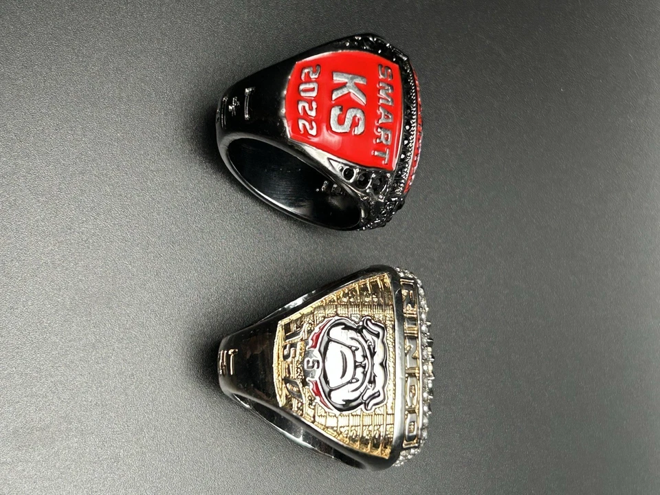 Juego de anillos réplica campeonato Georgia Bulldogs 2022 y 2021 CFP Peach Bowl Foto 2 de 4