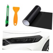 Headlight Vinyl Film Sticker Sheet Roll, 47.2"&times;11.8" Self-Adhesive Matte Black