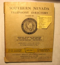 August 1955 Telephone Phone Directory Book for Las Vegas, Nevada - Complete