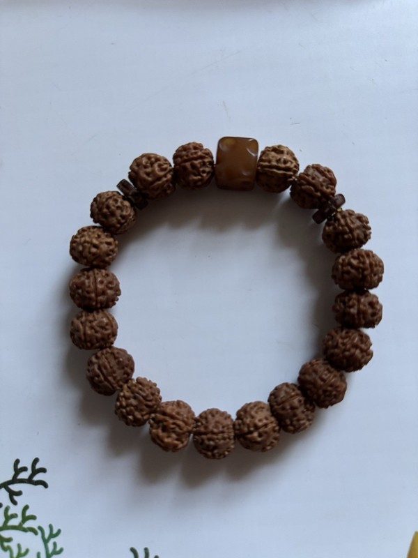 Genuine Goods Natural Nepal Corpulent Rudraksha Seeds With Agate Cheese Bracelet