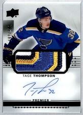 Tage Thompson 2017-18 UD Premier Acetate Rookie Auto Patch /299 #AR-TT St. Louis