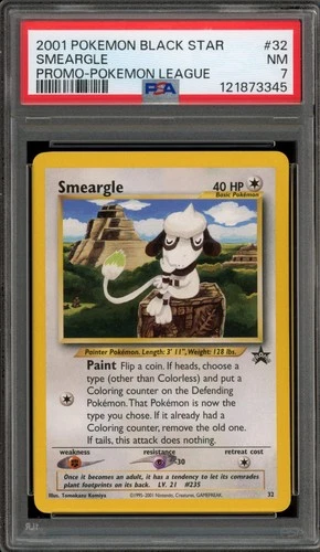 Pokemon Smeargle Pokemon League Black Star Promo #32 PSA 7
