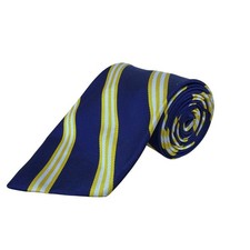 Vintage Brooks Brothers Blue Yellow Silk Striped Tie Hand Classic Design