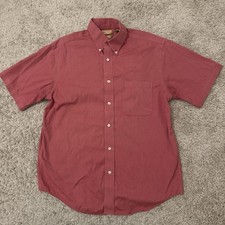 Roundtree Yorke Gold Label Shirt Mens Medium SS Button Down Pinpoint Non Iron