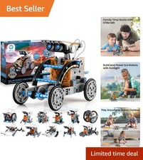 STEM Solar Robot Kit for Kids - 190 Piece Buildable Learning Set for Ages 8-13