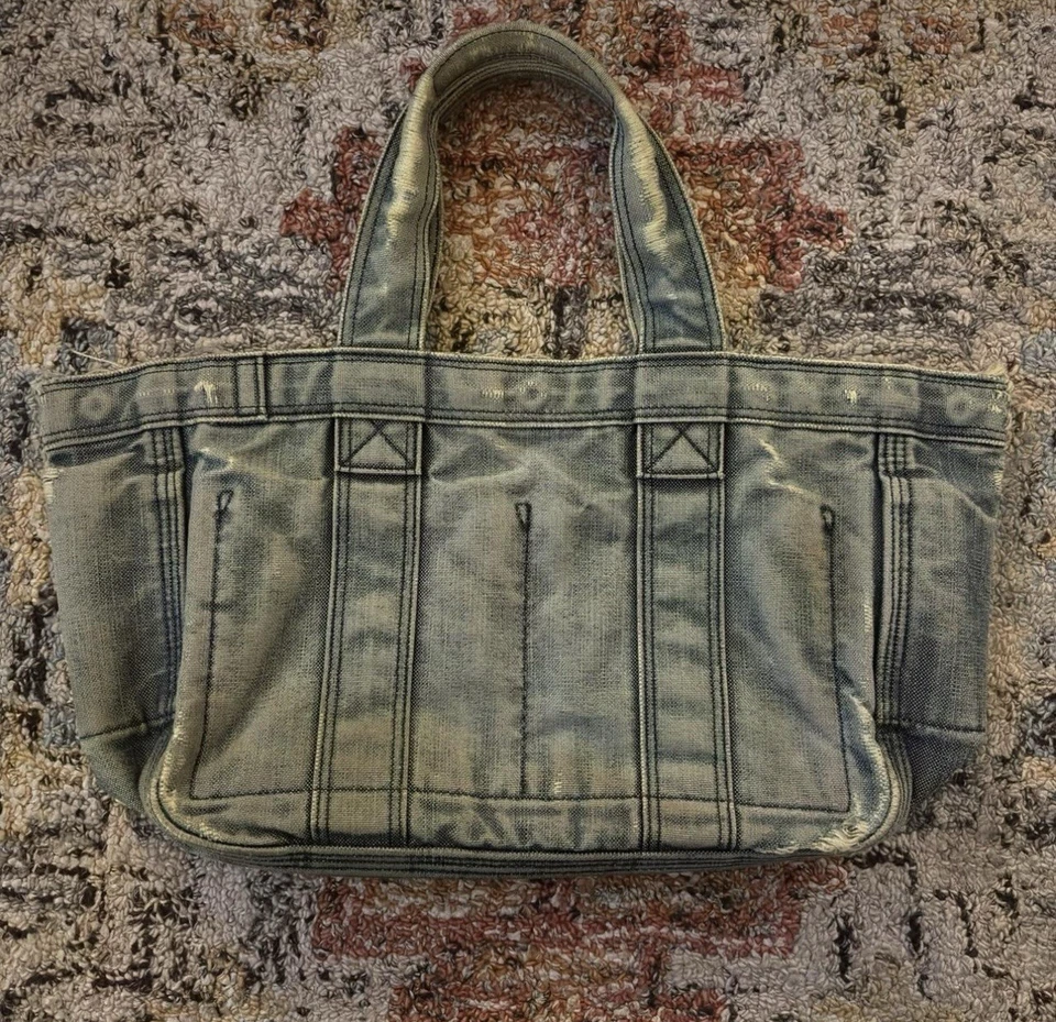Bolso de Mano Porter Yoshida Vintage Denim Pato Nylon Envejecido Foto 3 de 4