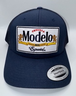 Modelo Cerveza Especial Patch On YP 6606 Snapback Trucker Hat Blue/Blue