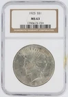 1923 NGC MS63 S$1 Philadelphia Mint Peace Silver Dollar No Reserve