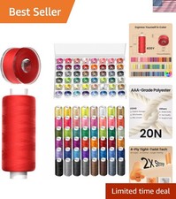 96Pcs Professional Sewing Thread Kit, 48 Colors 400 Yards/Spool, Top Durabil...