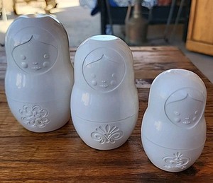 Nesting Dolls Measuring Cups By Fred & Friends Set Of 3 Matryoshka White 2009