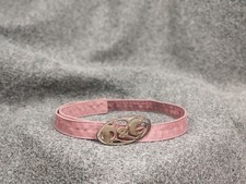 Cintura Dolce & Gabbana Vintage Stile Y2K Rosa Chiaro Tela Grande Logo D&G