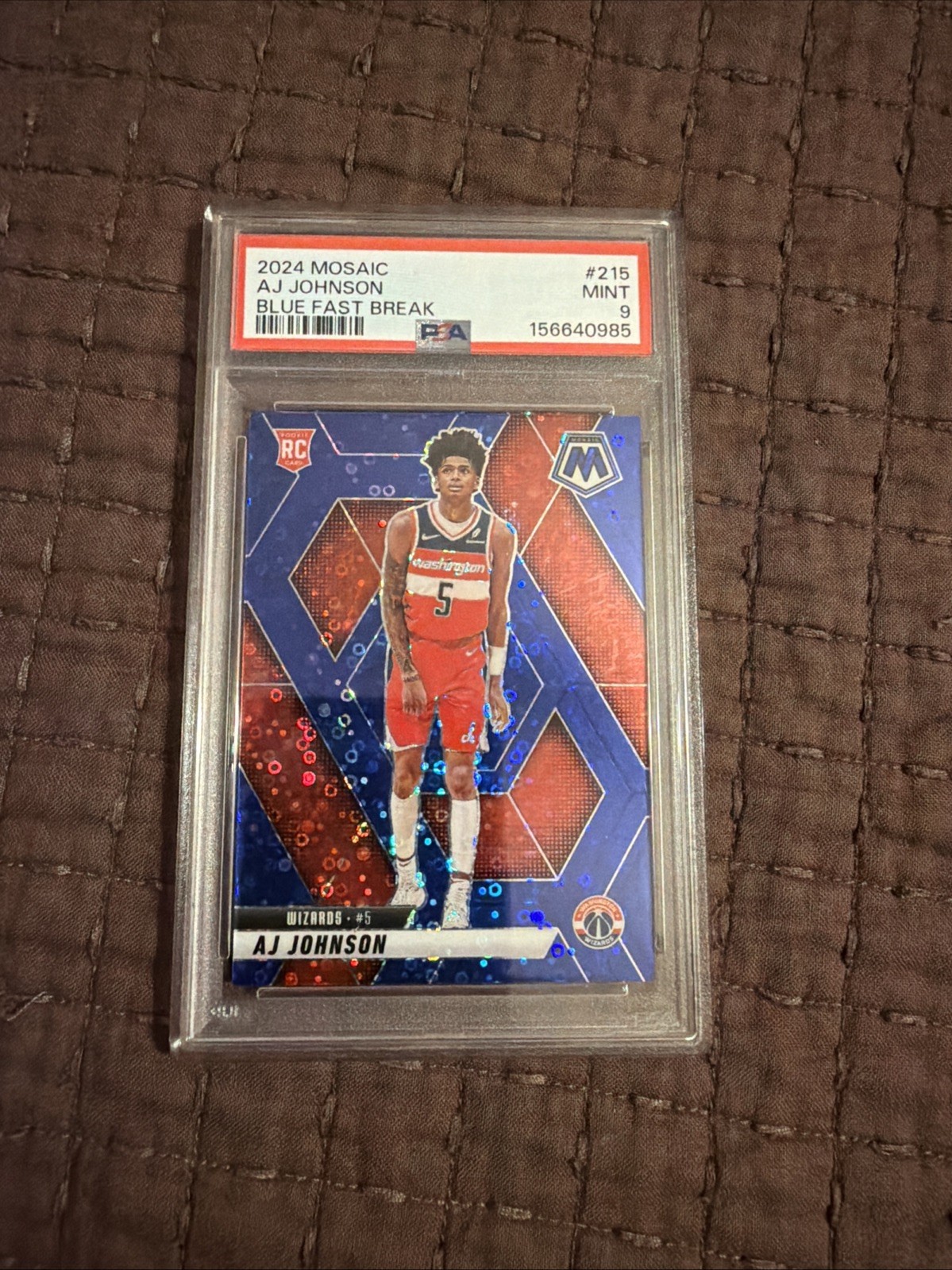 Panini Mosaic AJ Johnson Blue Fast Break PSA 9 7/85