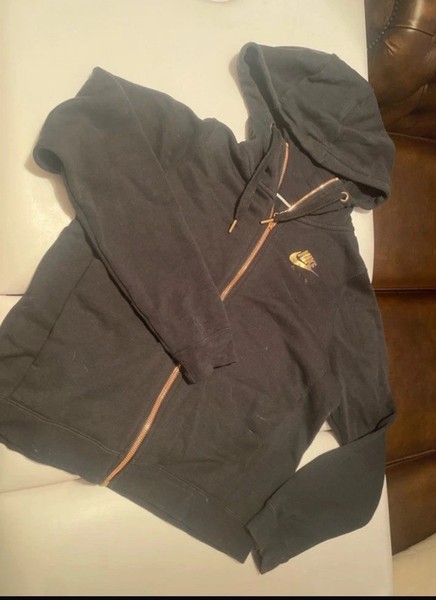 Nike Air Black Zip Up Hoodie Rose Gold Zip Women’s XS