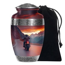 Motorbike Ride Cremation Urn for Human Ashes Adult Male Female, 10 Inch