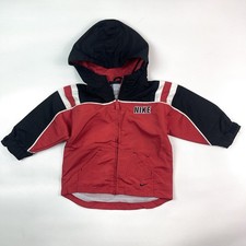 Nike RedBlack Retro Hooded Windbreaker Track Jacket Toddler Size 18M