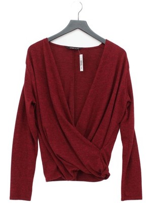 LTS - Long Tall Sally Damen Top L rot 100% Polyester Langarm V-Ausschnitt Basic