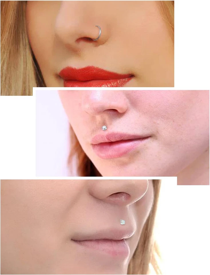 Pendientes de cartílago 16G tachuelas hélice delantera tragus pendientes aros 316L quirúrgicos S Foto 4 de 4