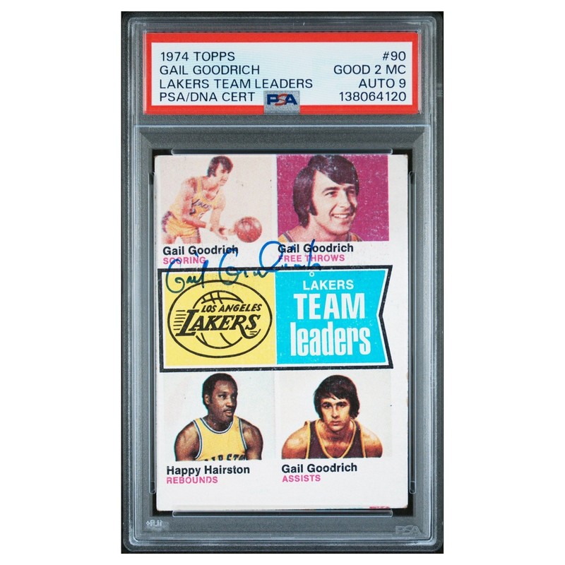 Gail Goodrich Singed Auto #90 PSA 2.0 Autograph 1974-75 Vintage Basketball Card