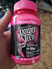 NaturesPlus Source of Life Power Teen for Her Chewable Multi-Vitamin Wild Sealed