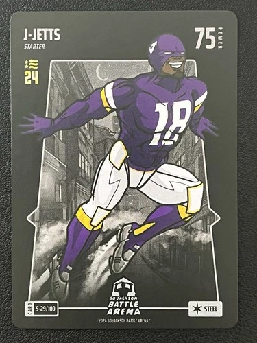 2024 Bo Jackson Battle Arena J-Jetts Justin Jefferson Steel #S-29/100 Starter