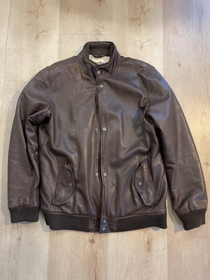 Pepe Jeans Vintage Sheep Leather Jacket Men s Large Coffee Brown