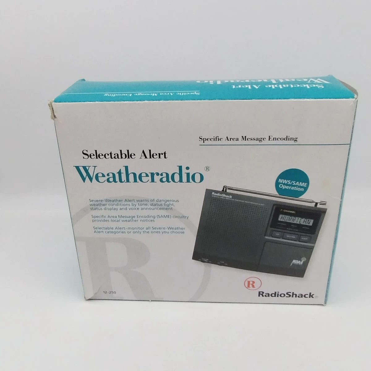 Radio météo vintage RadioShack NOAA, décoration rétro tech