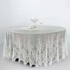 IVORY 108" Premium LACE ROUND TABLECLOTH Wedding Party Events Table Decorations