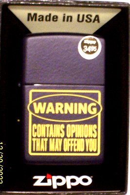 New Windproof Zippo Lighter 12669 Warning Contains Opinions That May Offend You