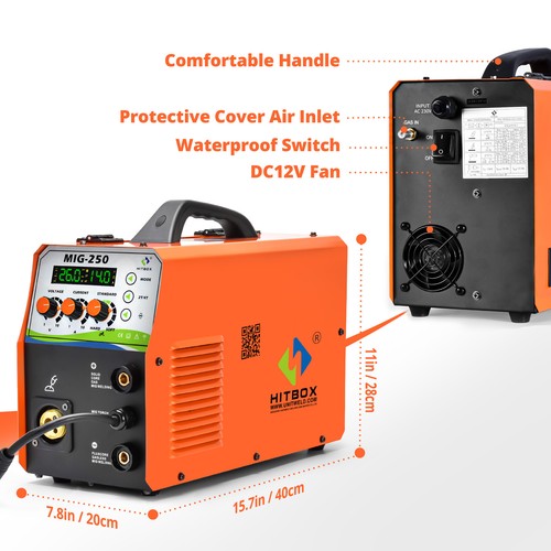 3in1 MIG Welder Gas/Gasless 220V IGBT MMA MIG Welding Machine Control Feed Speed - Picture 8 of 20