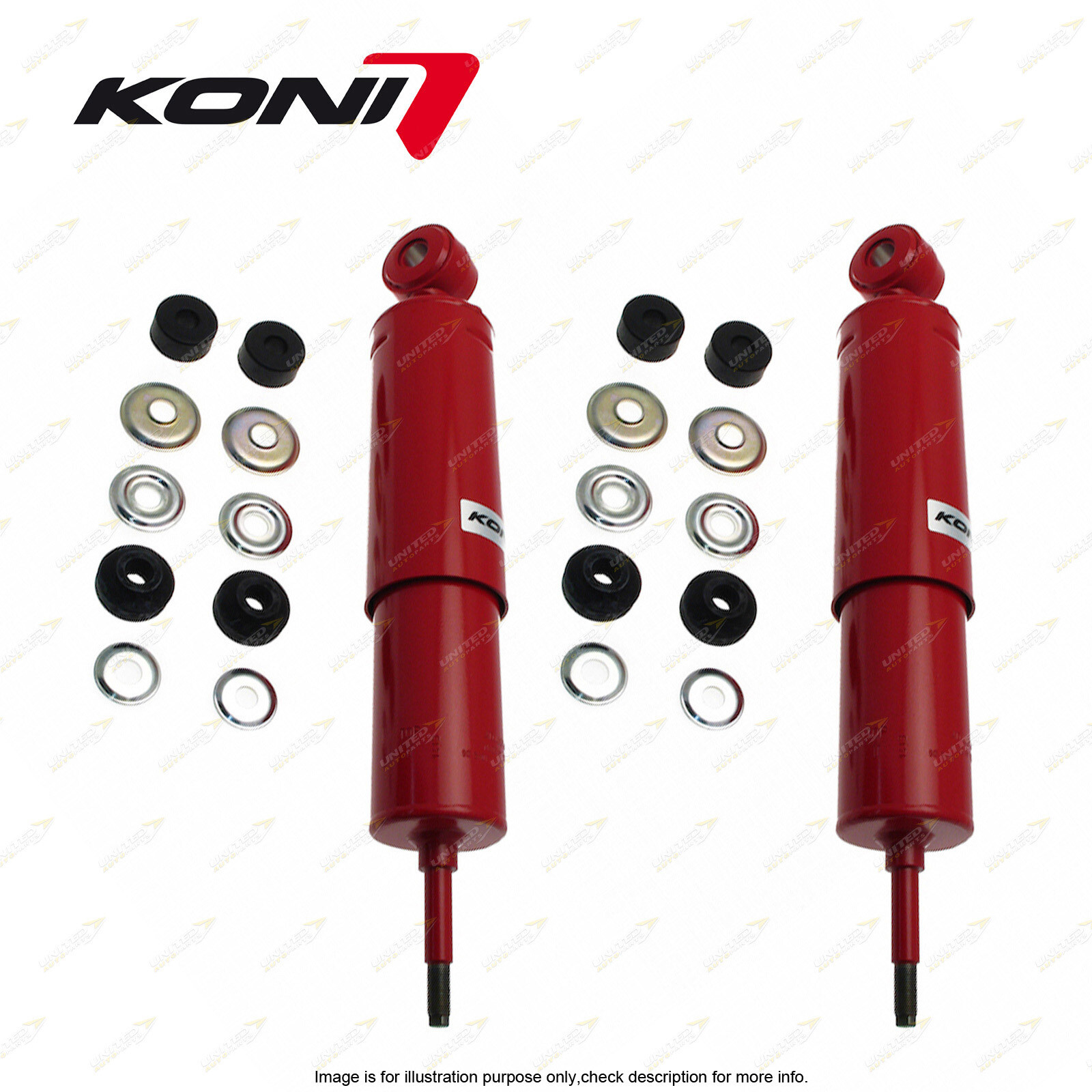 2x Rear KONI Raid Shock Absorbers for Land Rover Range Rover 16D 35D
