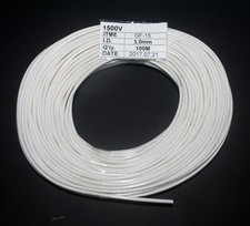 100m   3mm Silicon Fiber Glass Insulated Tube Sleeve UL 1500V VW-1 180  White