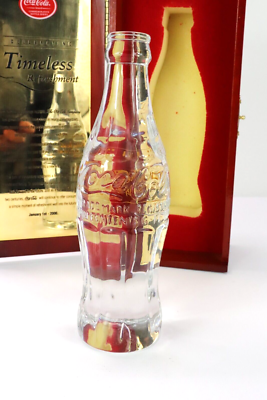 Millennium Coca-Cola Timeless Crystal Bottle in Commemorative