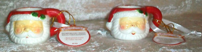 Mr. Christmas 2023 Ceramic 90th Anniversary No Wink Santa Claus Mug Ornaments