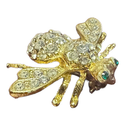 Joan Rivers sparkling Rhinestone Crystal gold plated Bumble bee pin
