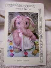 12" Priscilla Elephant  PATTERN   Mohair Soft Animal 