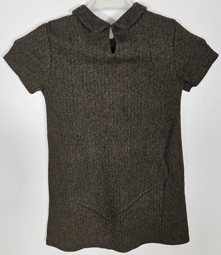 Zara Kids Collection Girls Size 10 Green Shift Dress Short Sleeve Collared - Picture 2 of 3