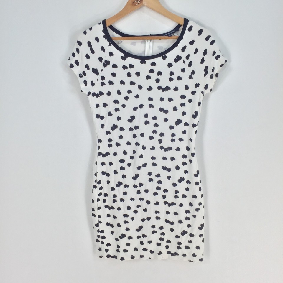 French Connection womens mini bodycon dress size 10 white geometric 053853