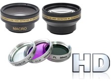 30mm Hi-Def Wide Angle Telephoto and 3-Pc Filter Set For Sony Camcorder