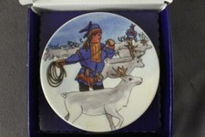 NOS Boxed FINLAND China ARABIA Toivo Utriainen Lapland Mini Plate Reindeer Herd